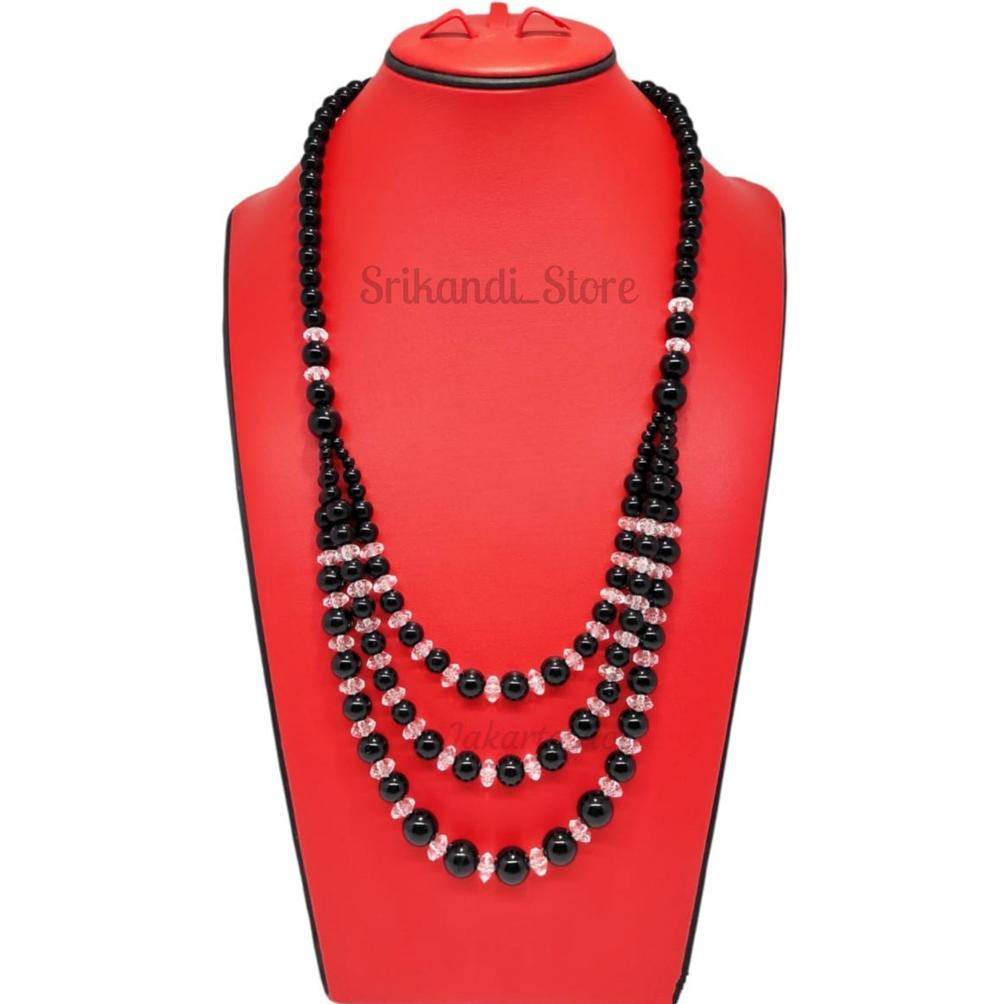 Kalung Mutiara - Kalung Fashion Wanita - Kalung Hijab - Aksesoris Jilbab - Kalung Mutiara Kristal - 