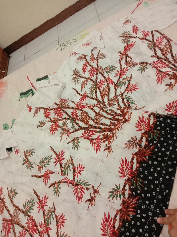 Batik Couple Keluarga Sania Ruffle Ori Ndoro Jowi Dnt - Motif Bambu