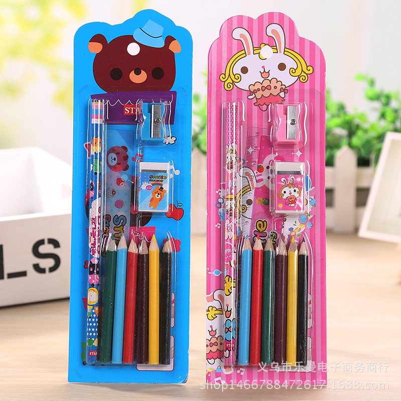 Set Alat Tulis Anak Pensil Warna Anak Karakter Lucu Murah Produk Import h103 Al B9