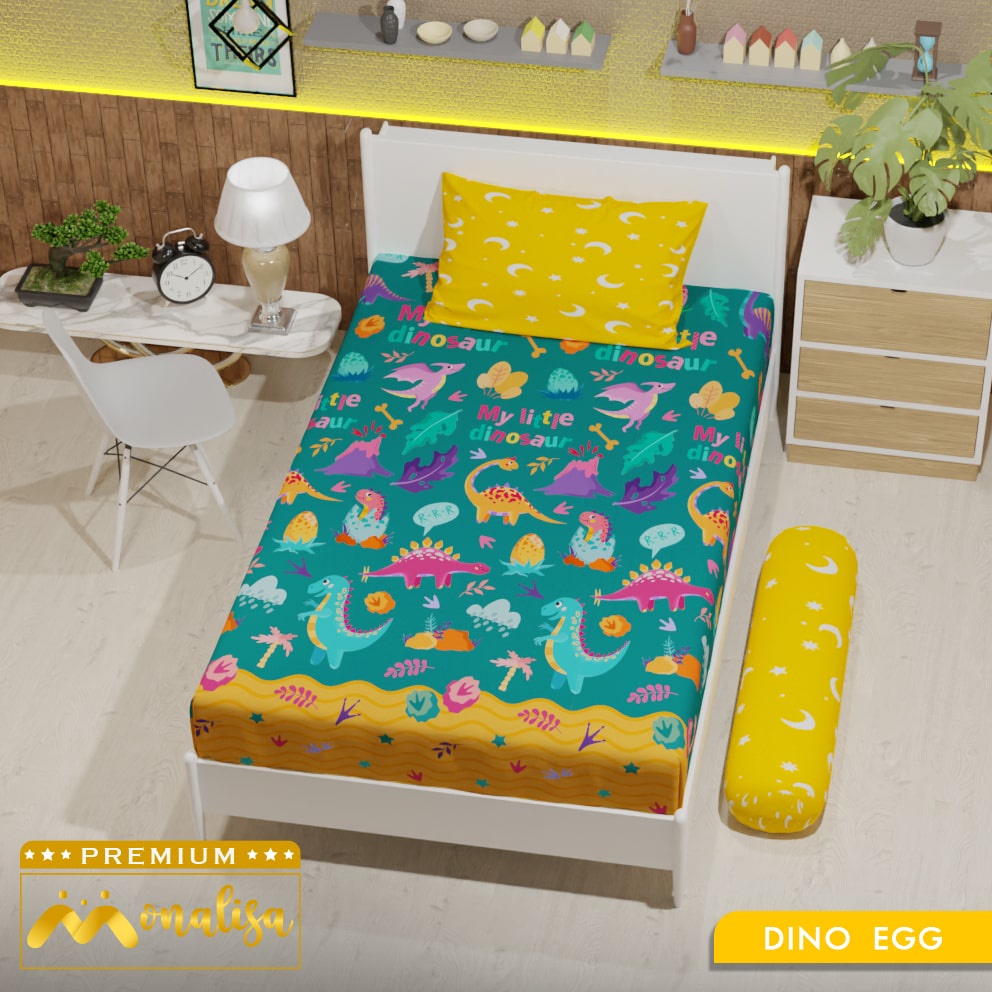 Monalisa Premium Sprei uk 90/100/120 - Dino Egg