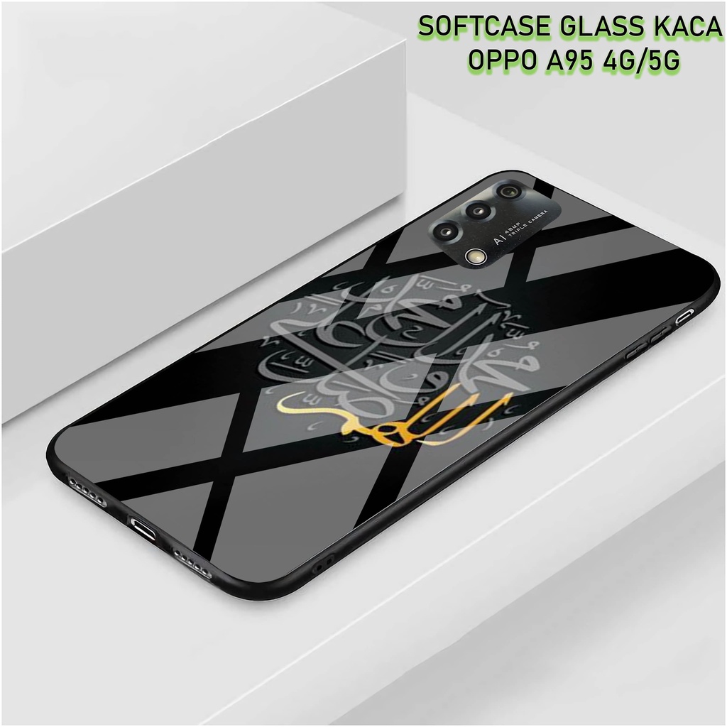 Softcase Glass Kaca OPPO A95 [4G]- Case Hp Pelindung Handphone OPPO A95 [5G] [ A14]