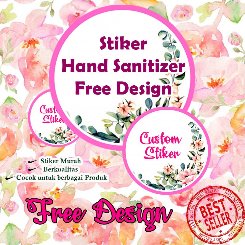 

stiker hand sanitizer free design 50rb dapat 150pcs