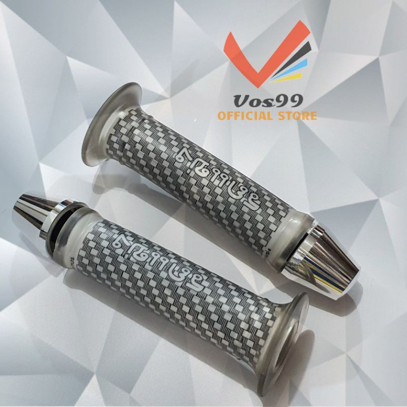 HANDGRIP HANDFAT GRIP CARBON + JALU STANG CROME BISA UNTUK SEMUA MOTOR