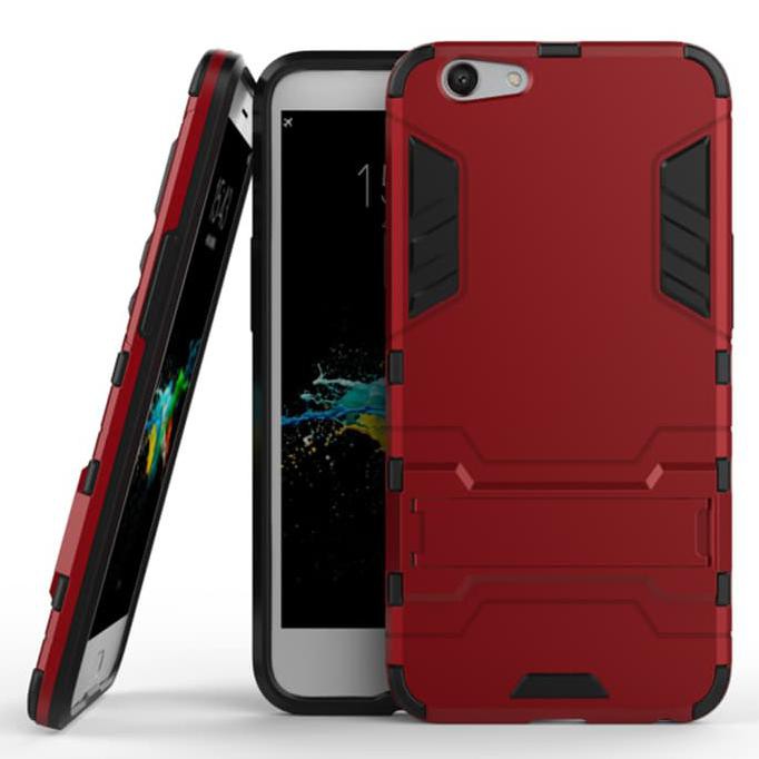 NEW CASE ROBOT RUGGED ARMOR OPPO F1S / A59 HARD BACK RUBBER CASING COVER - HITAM MILENIA