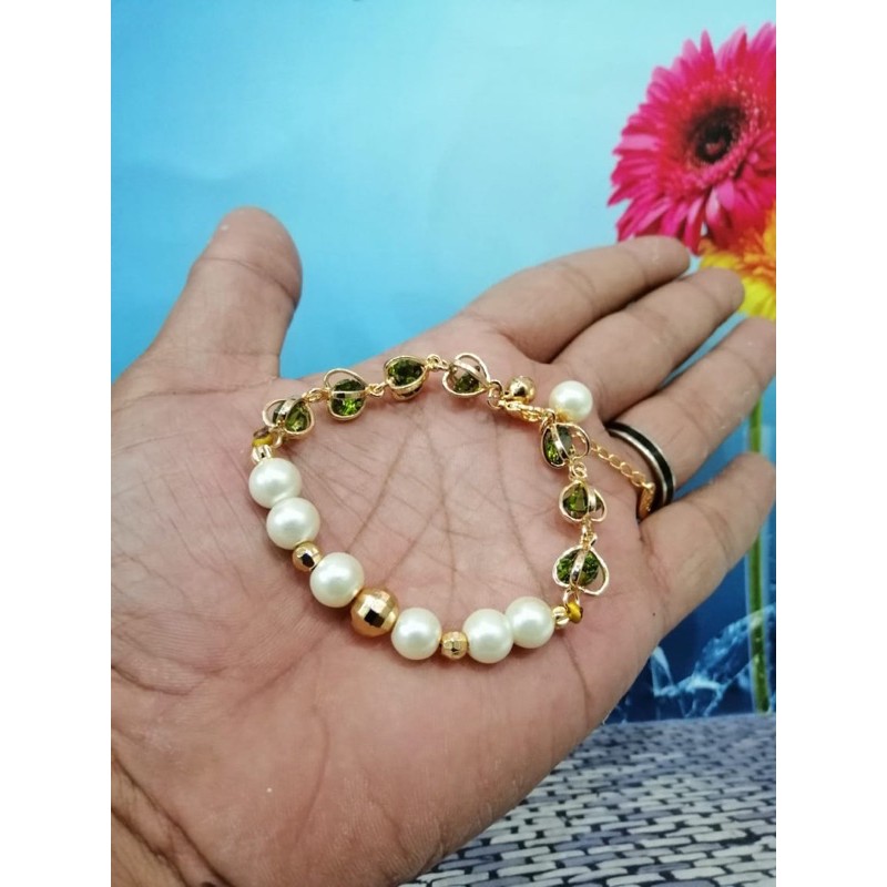 gelang tangan wanita //gelang mutiara/perhiasan //gelamg