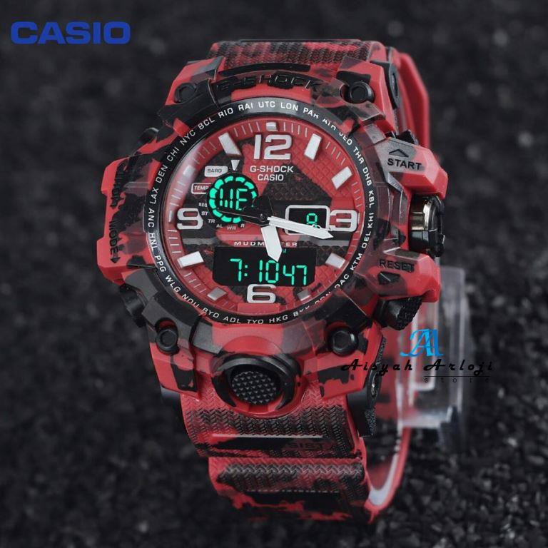 JAM TANGAN PRIA WATERESIST CASIO G SHOCK ARMY RED