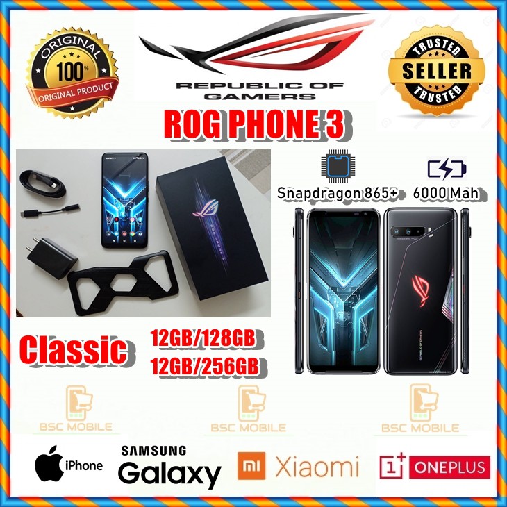 ASUS ROG PHONE 3 5G - Classic - 12GB - 128GB & 256GB  - Snapdragon 865+