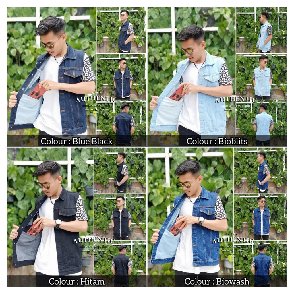 Jaket Rompi Jeans Pria Jumbo Big Size xxxl