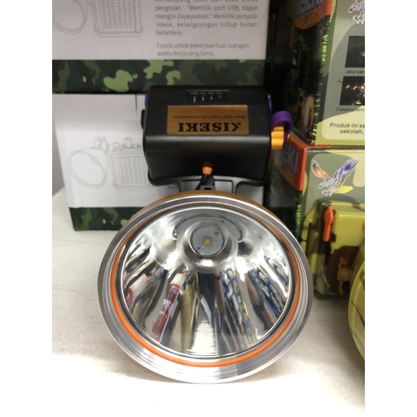 Senter Kepala Kiseki CK-938+ (100W) Sinar Putih & Kuning Super High Power Lithium Headlamp