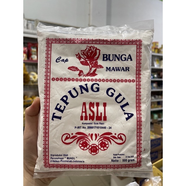 Tepung gula Cap Bunga Mawar 500gr / gula halus