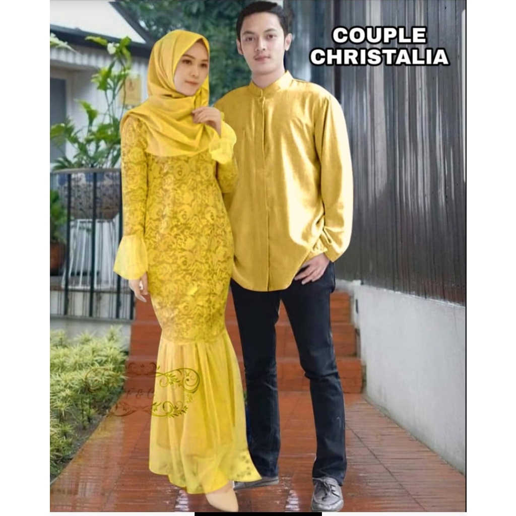 CP CHRISTALIA FASHION PAKAIAN PASANGAN COUPLE KEMEJA DAN GAMIS MAXY FEHM