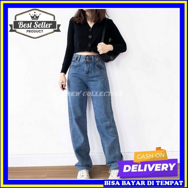 Celana Kulot Jeans Wanita Sobek Kulit Hitam Sobek Ripped Jins Denim Highwaist Murah Cewek Cullote Cu