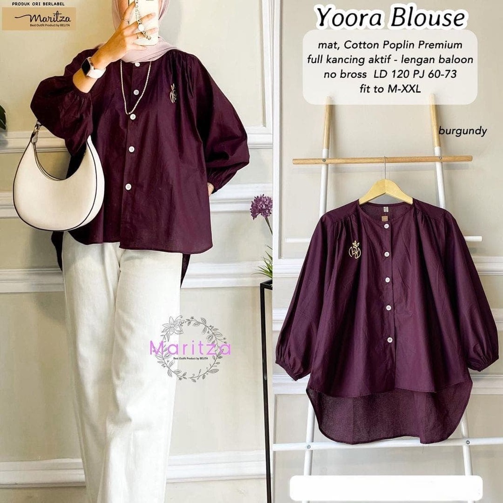 Yora Blouse Wanita Lengan Panjang Terbaru 2021 Atasan Wanita Remaja Muslim Termurah Blouse Wanita JO