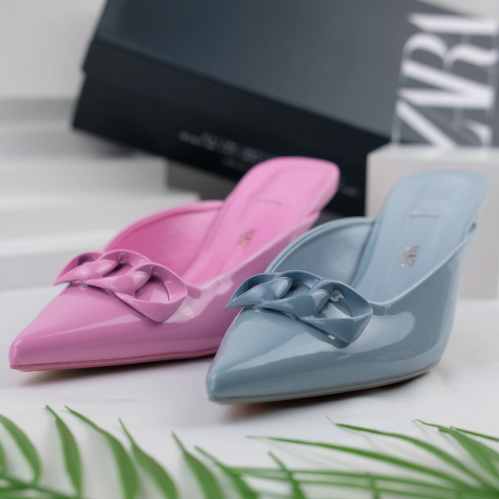 [7.7 Boombastis Sale⚡] - SEPATU WANITA MULES HIGH HEELS ZS430 PREMIUM IMPORT