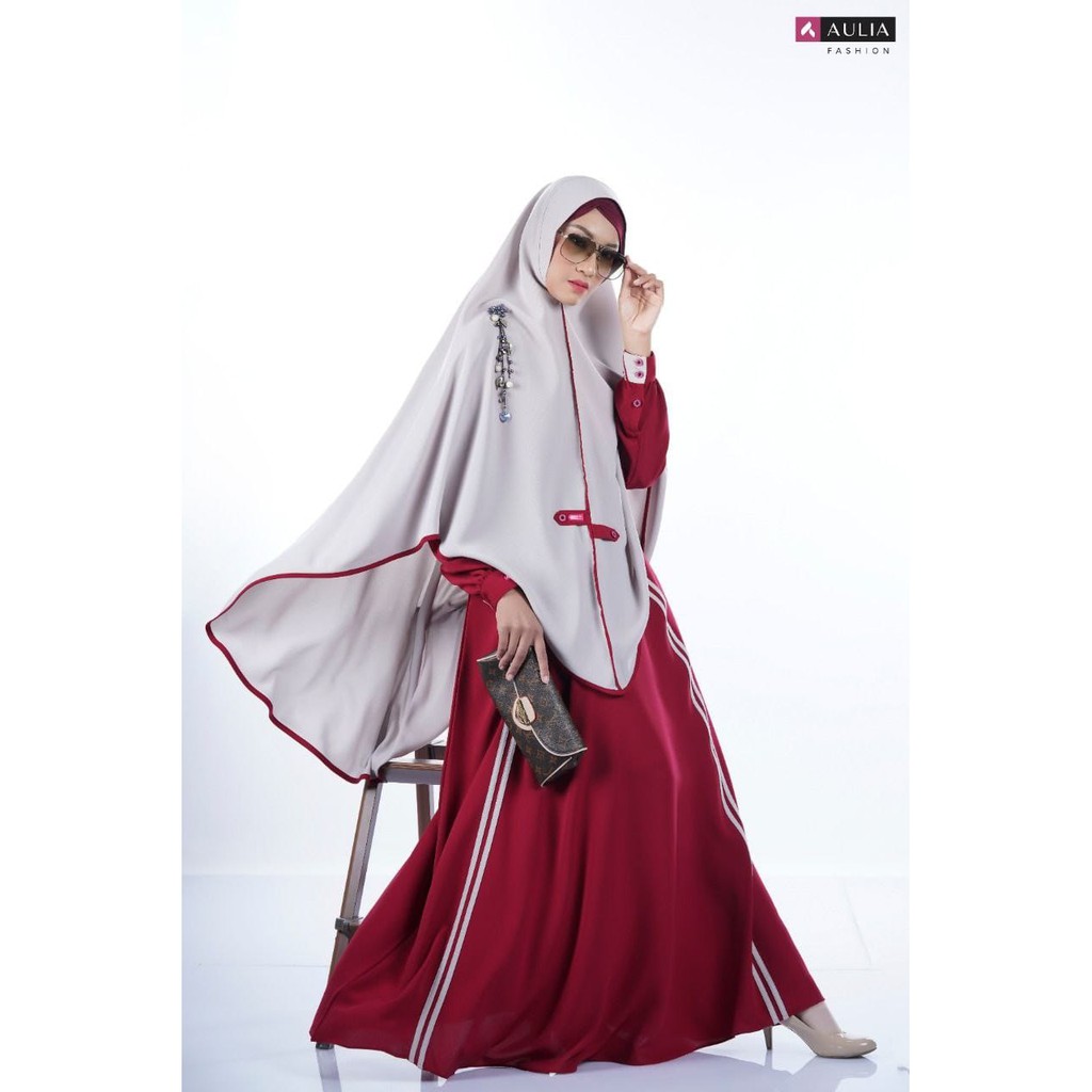 SET GAMIS HUMAIRA MAROON DRESS BY AULIA FASHION SETELAN HIJAB SYARI BAJU BUSANA MUSLIM WANITA BUSUI 