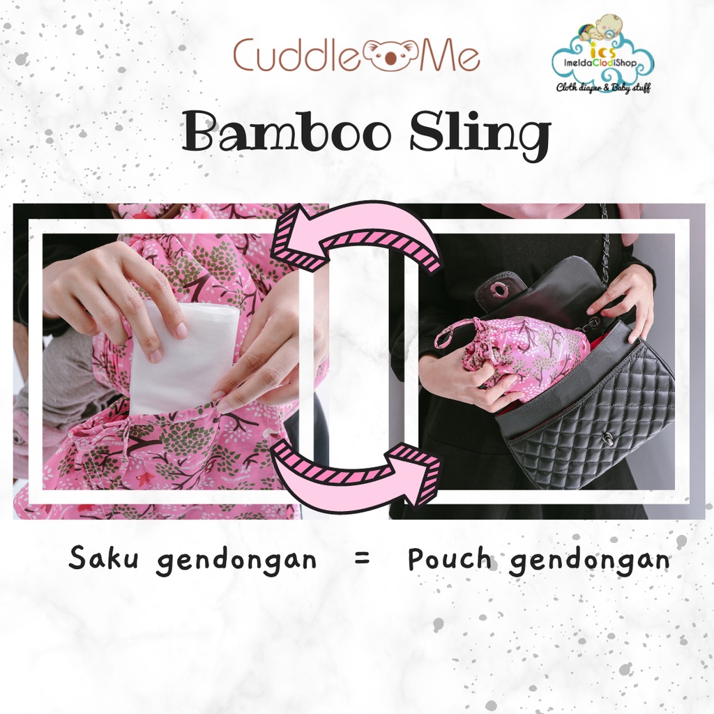 [Ready] Ring sling bamboo cuddle me gendongan anak Ringsling bayi polos motif