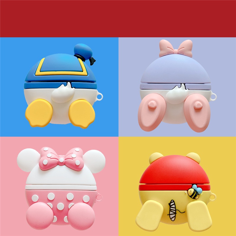 Case Bahan Silikon Motif Kartun Untuk Airpods 1 2 3 Pro