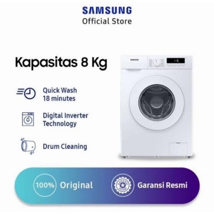 Samsung Mesin Cuci Front Loading 8Kg Inverter WW80T3040WW WW80T3040