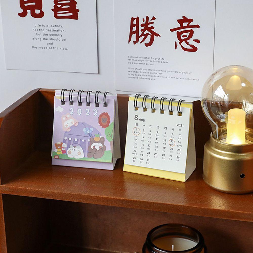 Kalender Meja Mini Agustina 2022alat Tulis Siswa Kreatif Lucu Kawaii Calendar Planner Perlengkapan Sekolah Kalender Meja