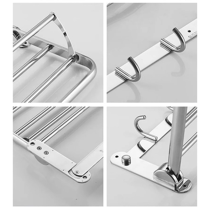 Rak Handuk Gantungan Stainless SS 304 Lipat Croom 605 Towel Rack 66cm