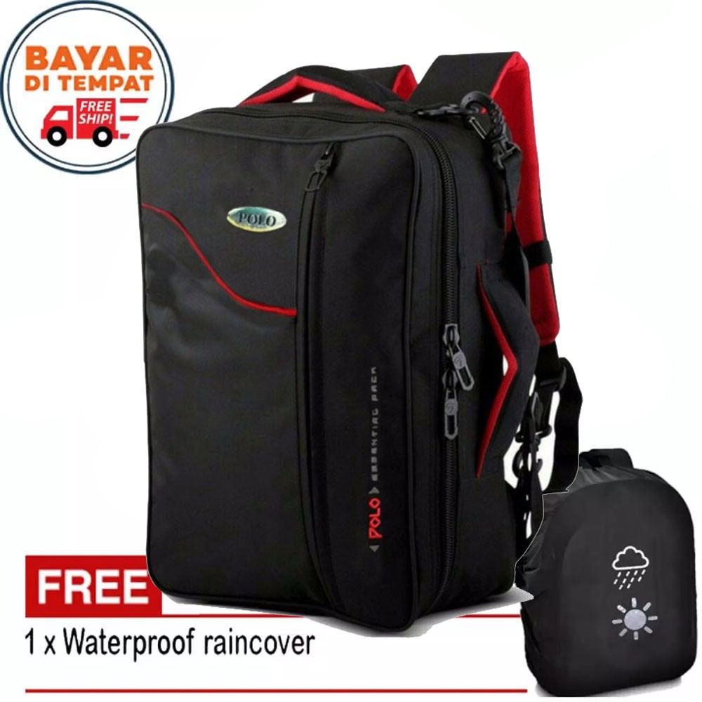 Tas 3in1 Polo Tas 3 Dimensi  Bisa slempang bisa Ransel / Di Tenteng Tas Harga Terjangkau Pria Tas Ransel Pria Tas Polo Tas Ransel FRE Rancofer + Tas Slempang