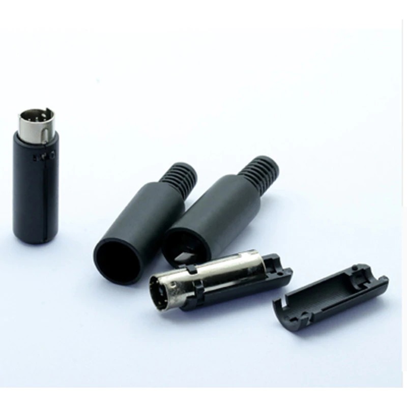 10pcs/lot Mini DIN Connector 3 4 5 6 7 8 9 Pin Din Male Plug With Plastic Handle DIN Adapter