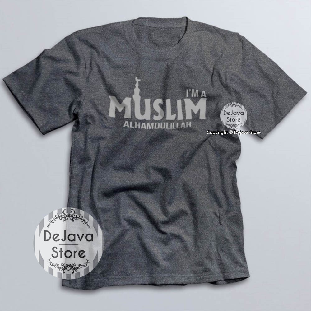 Kaos Dakwah Islami IAM MUSLIM ALHAMDULILLAH Baju Santri Religi Tshirt Distro Muslim | 1069-0