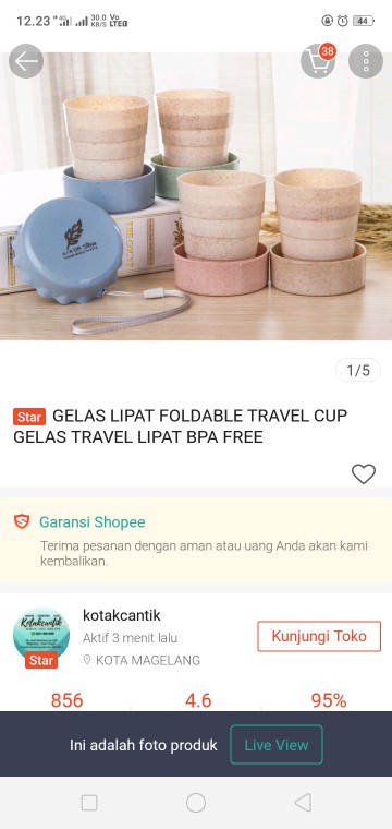 Gelas Lipat Foldable Travel Cup Gelas Travel Lipat Bpa Free