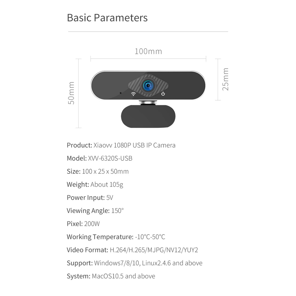 Xiaomi Xiaovv Kamera Webcam Usb 1080p Wide Angle Auto Focus Dengan Microphone Built-In Untuk Laptop / Pc