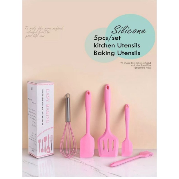 Spatula set isi 5 pcs sodet sutil kocokan kuas silikon/Kitchen utensil set isi 5 pcs