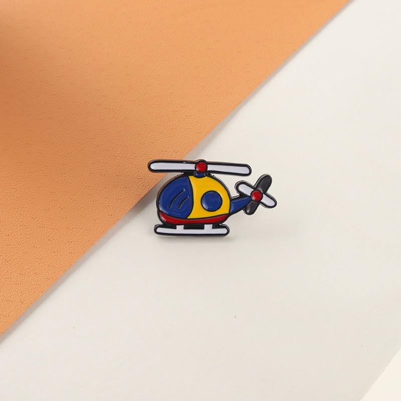 Bros Pin Enamel Bentuk Kartun Helikopter Untuk Hadiah Teman