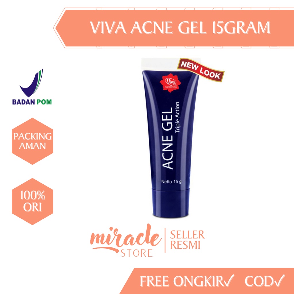 VIVA ACNE GEL TRIPLE ACTION OBAT TOTOL JERAWAT ACNE CREAM