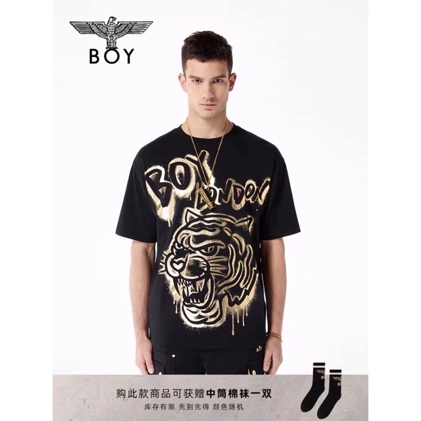 BOY33 T-SHIRT KAOS BOY LONDONPRIA WANITA TIGER GOLD