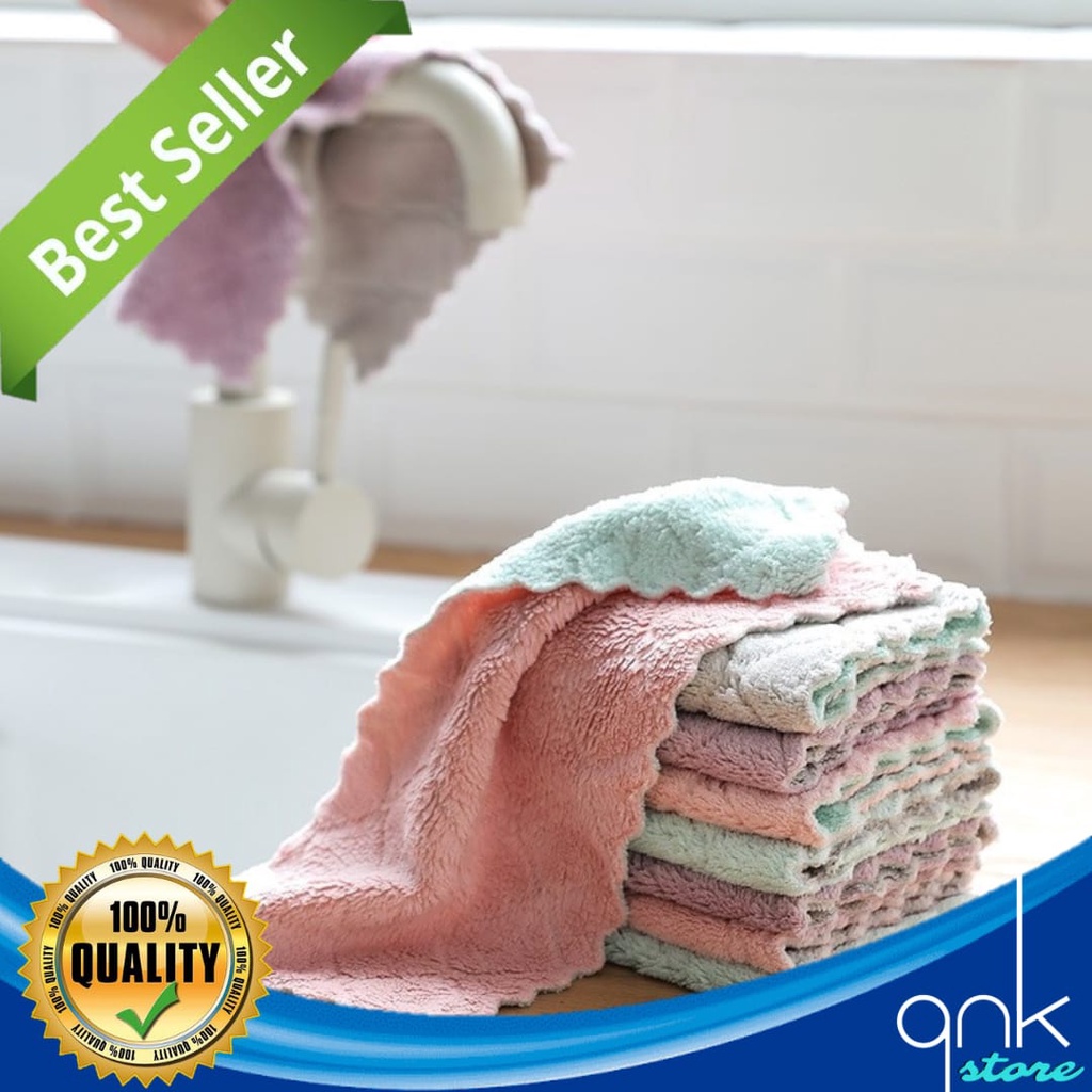 Kain Lap Microfiber Cuci Piring Anti Minyak Dapur Tangan Serbaguna 20cm x 30cm