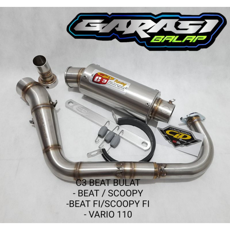 KNALPOT CLD HONDA BEAT KARBU BEAT ESP SCOOPY FI VARIO 110 C3 BULAT C3 OVAL
