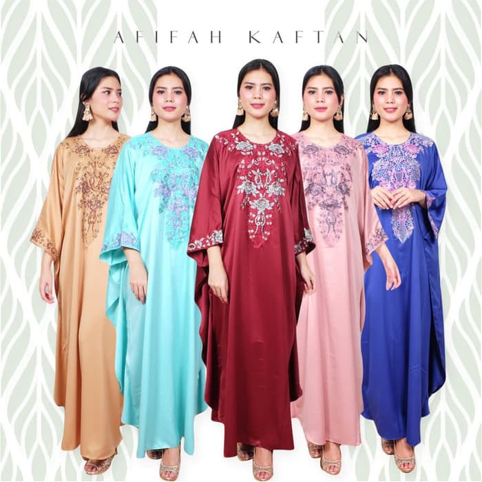AFIFAH KAFTAN MAXMARA SATIN TOSCA PINK MAROON ELEGAN JUMBO XXL GROSIR