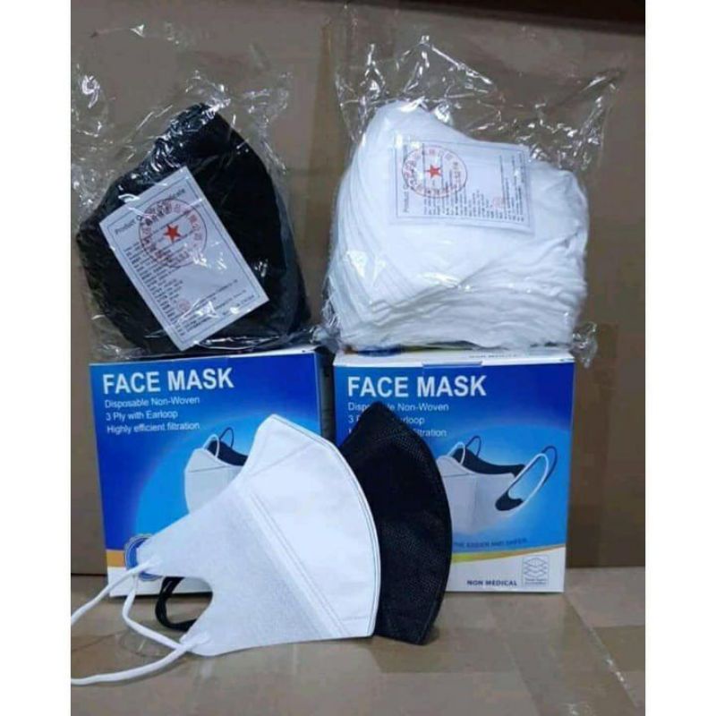 (PROMO) Masker ducbill / masker duckbill garis Face mask / masker face mask putih hitam