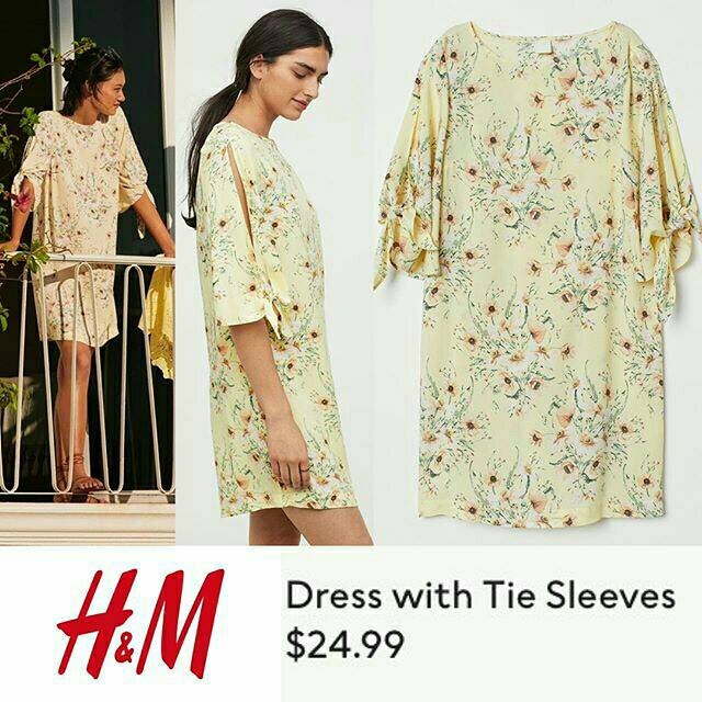 Flower Blooms Dress with Tie Sleeves by HM