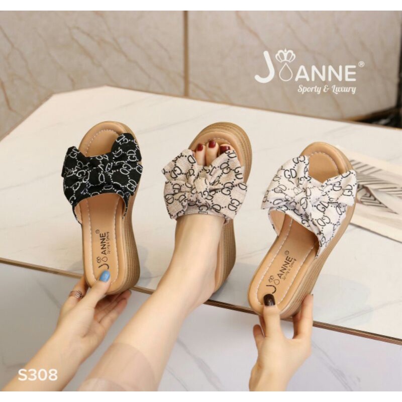 ZnHcollection [ORIGINAL JOANNE] WEDGES ORI BRAND QUALITY SANDAL WANITA IMPORT MURAH