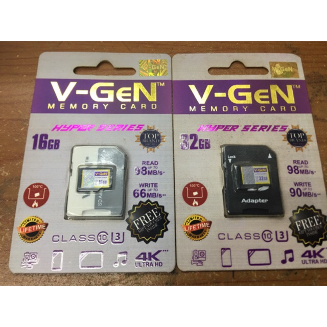 MEMORY CARD VGEN HYPER SERIES 16 GB &amp; 32 GB