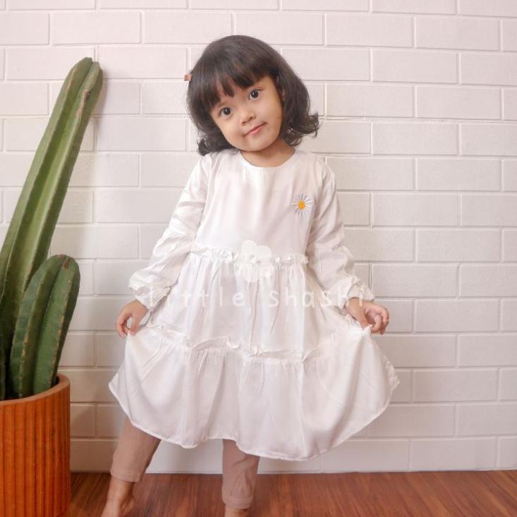 [KODE PRODUK TQKZV8454] Tunik Anak Rayon Premium DAISY 1- 7 Tahun Bunga Bordir Dress Anak Perempuan 