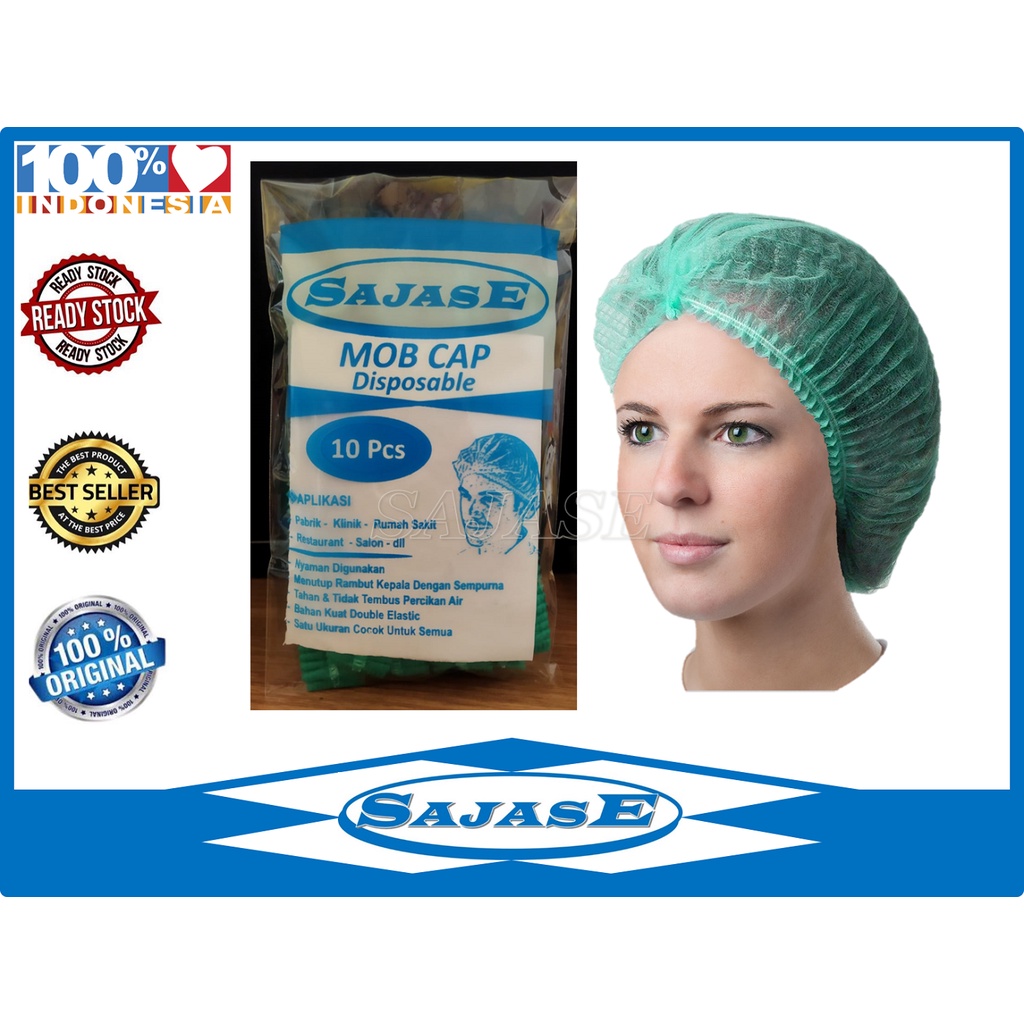 Hair Cap Medis Head Cap Medis Nurse Cap Hairnet Medis Penutup Rambut Sekali Pakai Per Pack isi 10Pcs