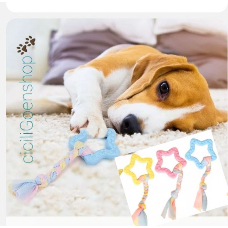 Gigitan bentuk Bintang rubber solid mainan gigit anjing star karet dog toys chewing puppies chew pet