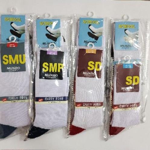 Kaos Kaki Mundo untuk SD SMP SMA / Kaos Kaki Putih Kaos Kaki Mundo "SUS. 186001"