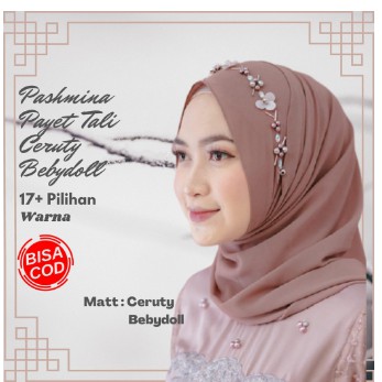 Hijab Pashmina payet Pesta tali Ceruty bebydoll Armany Hijab Pasmina jilbab pashmina premium