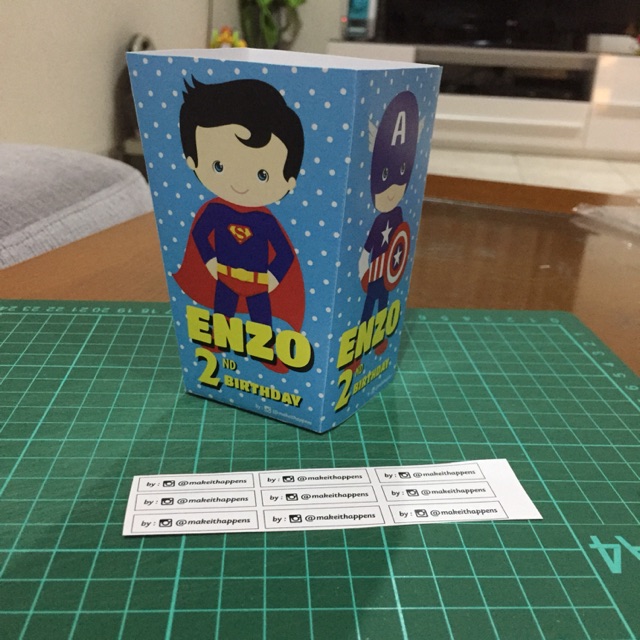 

Tempat Popcorn box mini superhero
