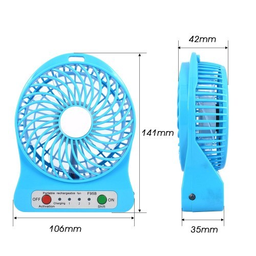 Kipas Angin Mini Listrik USB Portable Mini Fan Recharge Charge Senter