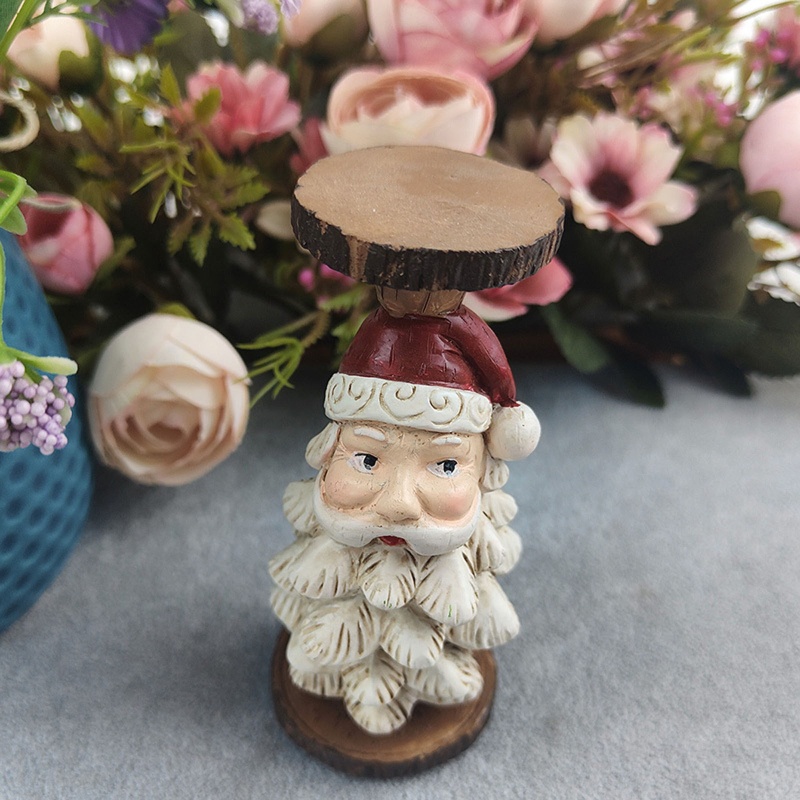 Holder Desain Santa Snowman Bahan Resin Untuk Dekorasi Pesta Natal