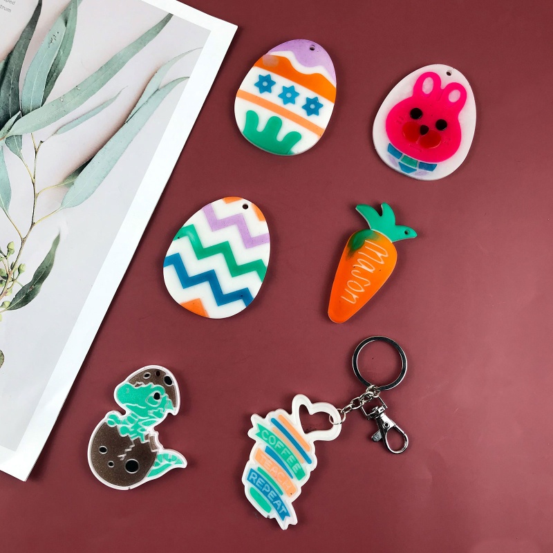 SIY  Shiny Glossy Easter Egg/Bunny/Love Coffee Cup Mold Resin Craft Easter Day Mold for DIY Keychain Necklace Charms Making