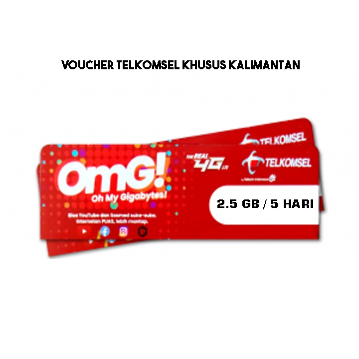 VOUCHER TELKOMSEL 2,5 GB  7 HARI (ZONA 2 KALIMANTAN)